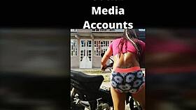 Is TS Angelique Monroe washing her bike outdoors?