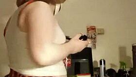 Petite girl in white crop top gets her big natural tits groped by eager hands, exclusive for membership subscribers only.