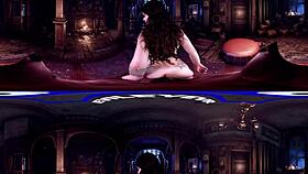 I give lacy channing a blowjob in the victorian mansion, her curly hair bouncing