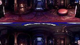 I give lacy channing a blowjob in the victorian mansion, her curly hair bouncing