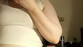 Petite girl in white crop top gets her big natural tits groped by eager hands, exclusive for membership subscribers only.