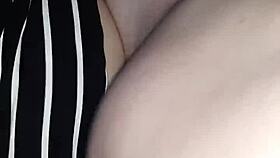 skinny wife gets homemade creampie while fucking in dress without panties, feeling every amateur thrust from pov slut perspective