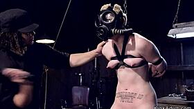 Blonde slave in gas mask gets tormented and gagged hard tonight, wanna see? 😈