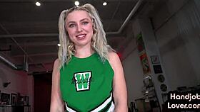 Can This Cheerleader Babe Wank Your Cock Dirty?