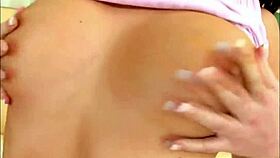 Marketa Brymova, a hot brunette, uses a big dildo for masturbation.