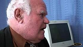 blonde teen gets FUCKED in office by old man