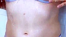 this petite latina teen in the shower shows off her small tits and ass