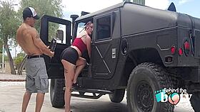 i'm behind raven vice's booty on the pawged set, loving her tattoos