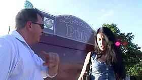 Oh yeah, this tattooed brunette slut is dying to ride my hard cock! Give it to her now!