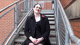 fat flasher teases with huge tits