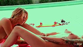 Blonde licked by emo gf 😏