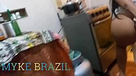 Can Michelli Beatriz Handle Myke Brazil's Cock In Her Ass While Dining?