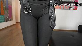 Booty Brunette Does Her First Casting