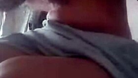 In this narrative, an Indian woman with huge tits and prominent nipples presses her massive boobs together in a sensual display.