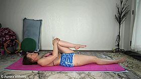 yoga lesson with dancing and foot instructions