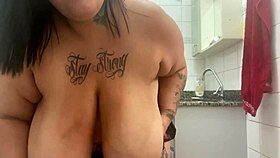 Mary Jhuana Sneaks Into Bathroom and Cums With Huge Dildo