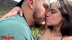 Will this prostitute take that big cock at the waterfall?