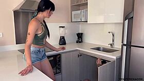 i bent her over for doggystyle with tight shaved pussy