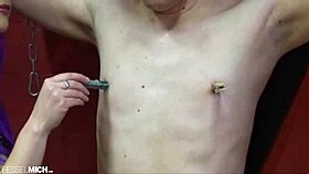 Slave TORMENTED at St. Andrew's cross by MISTRESS in leggings