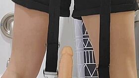 she rides that wet dildo hard