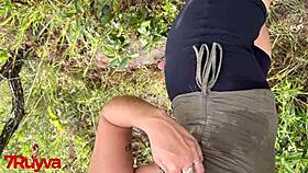 Will this prostitute take that big cock at the waterfall?