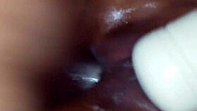 Watch this wife moan loudly in lingerie with her vibrator!