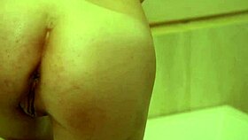 Petite Brunette Amelie B Bathing in Shower with Small Tits