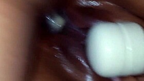 Watch this wife moan loudly in lingerie with her vibrator!