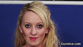 that wicked hottie swallowing all the cum on her face in the blowbang