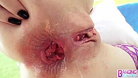 shaved pussy slut misha cross gets huge anal gape