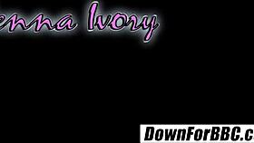 Blonde Jenna Ivory bends over for rough doggystyle with huge black cock