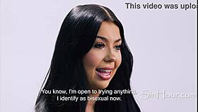 Thick pornstar Holly Day fingers herself in interview!