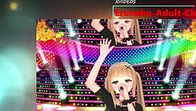 Ram from Re Zero gets her breasts rubbed in hentai game.