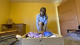 this little bikini man gets dominated by a huge tall giantess in a fetish scene.