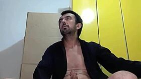 watch this huge 25cm cock squirt as clothes get ripped off