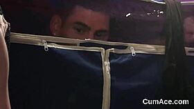 Innocent kitten turns wild with jizz shot on face and eating it all