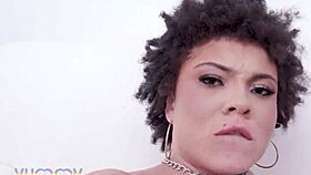 cute brazilian teen mirella dias gets assfucked in wild threesome dp