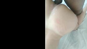 Brazilian blonde bent over for big cock doggystyle