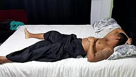 My hermanastra sucks my huge cock with wild deepthroat skills every night.