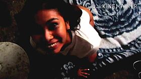 Blonde teen learns to suck and swallow cock