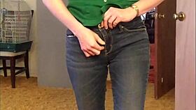 On St. Patrick's Day, She Changes Clothes And Soaks Her Jeans Outdoors