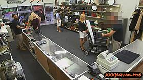 blonde milf gets railed in office by pawn guy