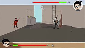 i watch 18titans episode 35 with double pussy fucking