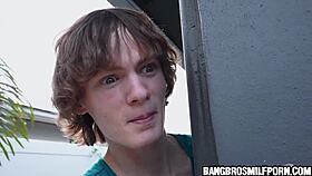 He feels the thrill of getting caught spying on his milf neighbor