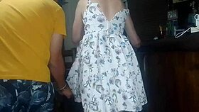 blonde amateur bent over for ex's doggystyle fuck