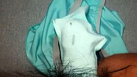 Hot Cumshot Explosion on My Friend's Favorite Blue Panties After Wild Masturbation