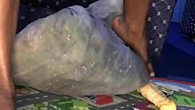 Pussy fingering combined with dildo double penetration