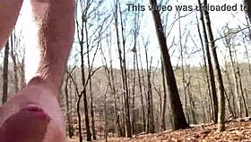 getting naked and ripping clothes for outdoor cumshot fun 😏