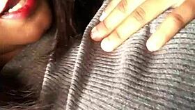 perfect latina tits displayed in public car setting