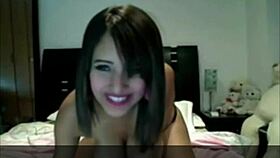 teen brunette shows off her big boobs on webcam for amateurs
